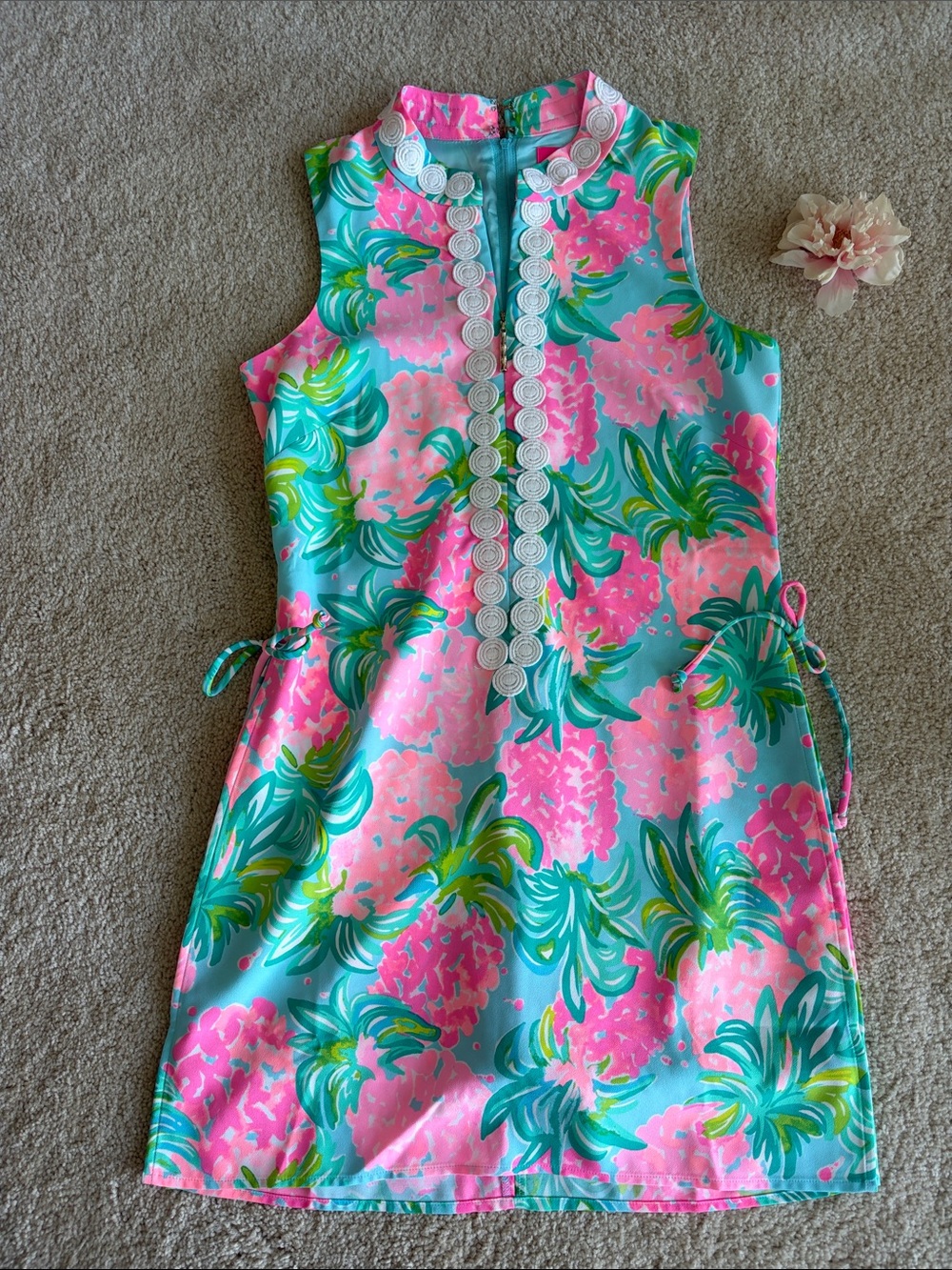 Lilly Pulitzer Pink & Aqua Tropical Shift Dress/romper, 2